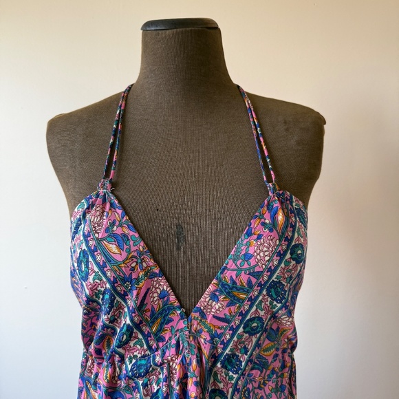 Vintage 90s Dreamy halter maxi dress in vibrant paisley (pink, lilac & teal) ✨ - Picture 4 of 10